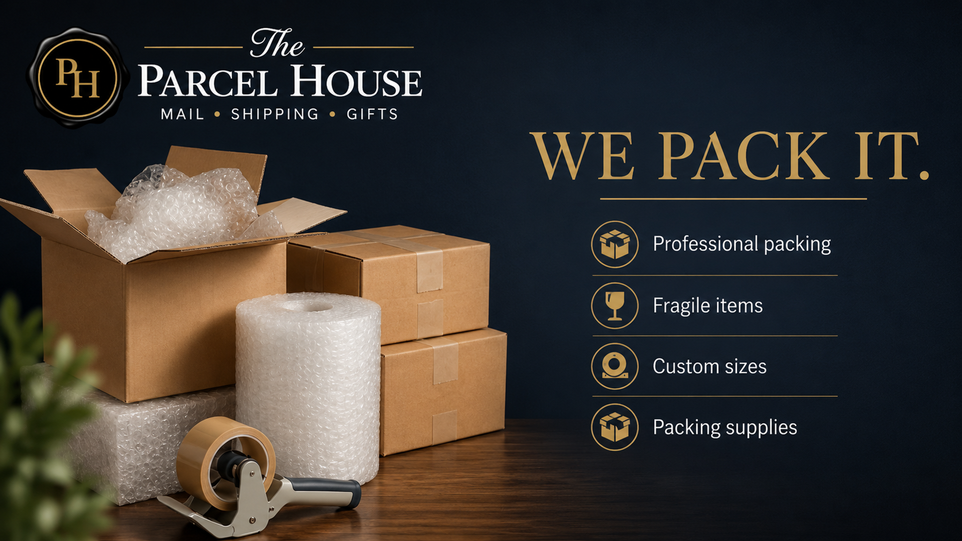 We pack it. Professional packing, fragile items, custom sizes, packing supplies.